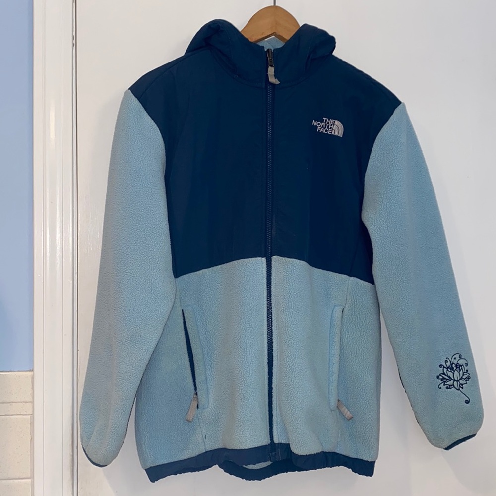 Blue North Face zip up fleece